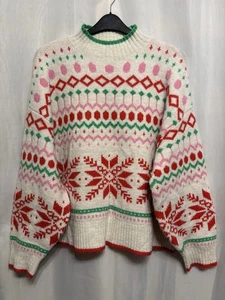 -983 George Sz 20/22 Cute Festive Knit Xmas Jumper VGC - Picture 1 of 5
