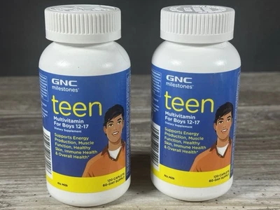 GNC Milestones Teen Multivitamin For Boys 12-17 Supports Energy Muscle Skin 2pak - Image 1 of 4