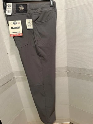 DOCKERS GO JEAN CUT 性能弹力直筒灰色裤子尺寸 38x32 - 全新带标签 — 第 1/2 张图片