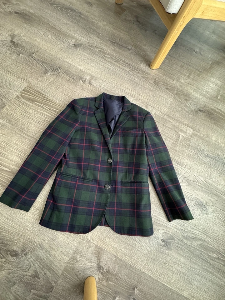 Зеленый клетчатый блейзер Crewcuts Boys Ludlow размер 10 наплечные подушечки 207 - Изображение 1 из 4