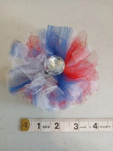 Girls Poofy Tulle Hair Clip Pageant Dance Competition Special Event Photo Shoot - Picture 1 of 10