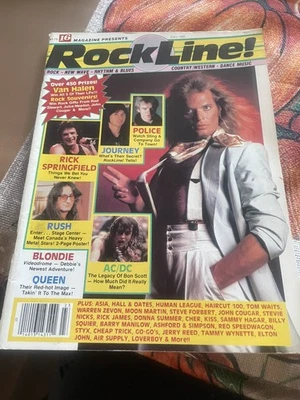 Rock Line Magazine! Fall 1982 Rick Springfield KISS Rush AC DC Cheap Trick Foto 1 de 4