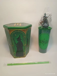 Wicked Elphaba Regal Exclusive Wicked Popcorn Tin Lid Tumbler Cup Figure +Straw - Picture 1 of 14