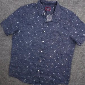 UNTUCKit Leinenhemd Herren L Navy Geometrisch Hopper Slim Kurzarm Knopfleiste - Bild 1 von 7