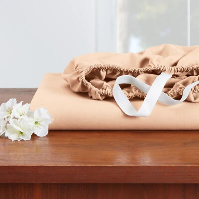 Extra Deep Pocket Fitted Sheet, Soft Microfiber 110 GSM Sheet with Corner Straps - Image 1 of 4