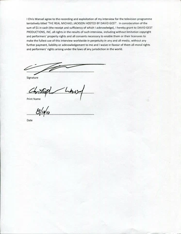 Chris Wansel Signed Autograph Michael Jackson Documentary Movie Release Cover