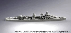 3x 1:2400 USS Bache 1943 - Picture 1 of 1
