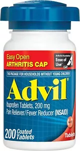 Advil Pain Reliever and Fever Reducer 200mg Easy Open Cap - 200 ct EXP 6/26 - Picture 1 of 4