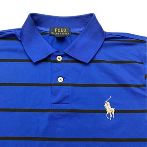 Polo Ralph Lauren Boys Striped Polyester Blend Golf Shirt Sz L (14-16) - Picture 1 of 10
