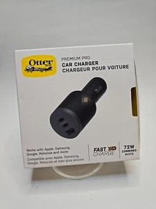 Authentic Otterbox Premium Pro USB C & A Car Charger 72 Watt Combined (Black) - Picture 1 of 17