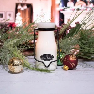 Milk Bottle Candle Victorian Christmas 8 oz. - Picture 1 of 1