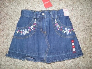 GYMBOREE "Love is in the Air" Embroidered Blue Jean Fringe Skirt Size 4~ New! - Picture 1 of 3