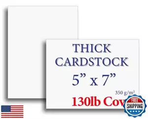Cartulina cubierta extra resistente 130 lb - 5" x 7" blanco brillante - 350 gsm 17pt T - Imagen 1 de 3