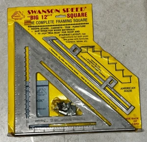 Swanson Tool #SO107 The Big 12 Speed Square w/ Layout Bar 12" x 12" & Blue Book - Picture 1 of 5
