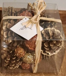 Hobby Lobby Fall Autumn Decor Glitter Acorns Pine Cones Thanksgiving Bowl Filler - Picture 1 of 6