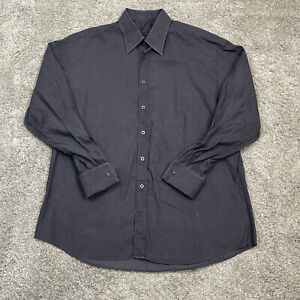 Gucci Shirt Mens 17.5/44 Black Button Up Long Sleeve Designer Cotton Adult Gray
