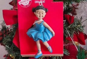 Ballerina da appendere addobbo per albero di Natale in abito blu - Foto 1 di 2
