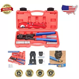 Kit de instalación profesional PEX: herramienta de fijación y extracción con abrazaderas y cortador - Imagen 1 de 9