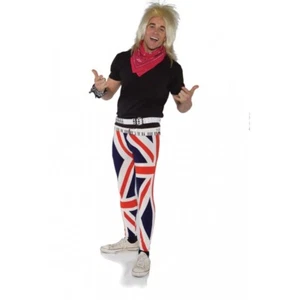 Underwraps Rock On Mens Union Jack Pants Metal Band Adult Halloween Costume - Picture 1 of 3