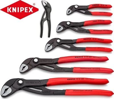 KNIPEX Cobra Wasserpumpenzange Satz 2-3-4-5-6 tlg. Zange 100 125 150 180 250 300