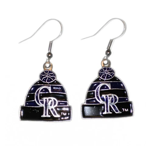 Colorado Rockies Knit Hat Earrings Cover