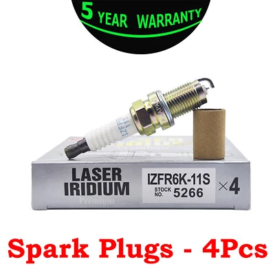4PCS ngk 5266 / IZFR6K-11S LASER IRIDIUM SPARK PLUGS FOR HONDA CIVIC FR-V CR-V  - Image 1 of 4