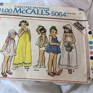 Vintage McCall’s #5064 Pattern For Children’s Size 4 Dress, Jumper Or Top 1976 - Picture 1 of 19