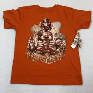 Disney Shirt Youth Medium Orange Graphic Tiki Kingdom 100% Cotton NEW - Picture 1 of 7