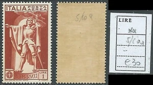 1930 REGNO POSTA AEREA FERRUCCI 1 LIRA FILIGRANA LETTERA MNH ** - FL07-3 - Imagen 1 de 1