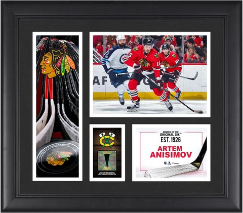 A.Anisimov Blackhawks Framed 15x17 Collage w/Piece of GU Puck Cover