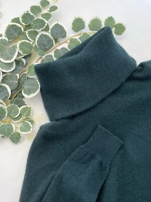 Max Studio 2 Ply Cashmere Cowl Neck Pullover Sweater Green Size S - Image 1 of 4