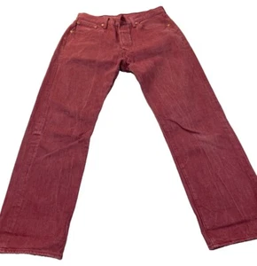 Levis 501xx Jeans Mens 34x32 Red Denim Pants Casual Button Fly (32x29 Actual) - Picture 1 of 18