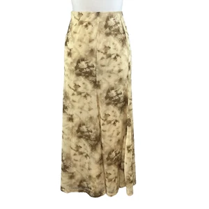 Moon River Skirt size Large Ivory Brown Mesh Sheer Midi Flared Stretch Modest - Picture 1 of 10