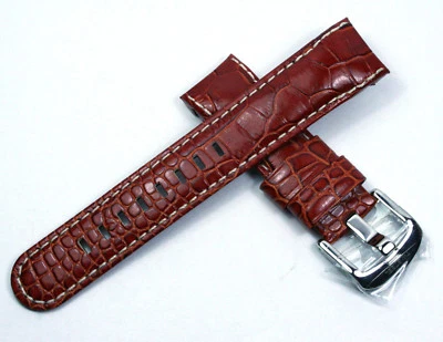 TW STEEL TWB116, CORREA ACERO INOXIDABLE CUERO COCODRILO MARRÓN. SE ADAPTA A GRANDEUR 45MM  Foto 1 de 2