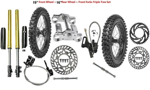 16" 19" Wheel 70/100-19 90/100-16 Tire Assembly + Front End Forks TTR125 XR100 - Picture 1 of 11