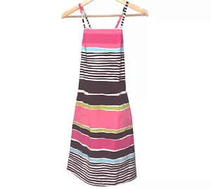 Trina Turk Multi Color Striped Sleeveless Criss Cross Back Sheath Dress Size 2 - Picture 1 of 10