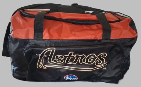 Houston Astros Baseball Vintage Logo Nylon Zipper Duffle Bag Krogers giveaway Cover