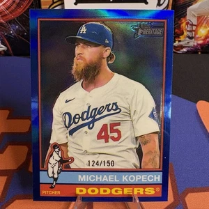 Topps 2025 Heritage Michael Kopech Blue Refractor 124/150 Los Angeles Dodgers - Bild 1 von 6