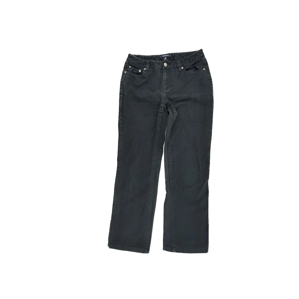 Vaqueros de mezclilla negros Chadwicks de pierna recta para mujer talla 4P Foto 1 de 4