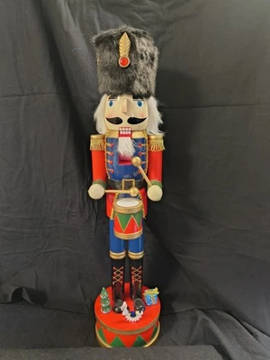 Vintage 24" Wooden nutcracker Soldier With Drum 24" Perfect Condition - Image 1 of 4