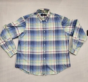 Camisa Ralph Lauren Para Hombre Talla XL Azul Abotonada Cuadros Carne Poni Manga Larga - Imagen 1 de 12