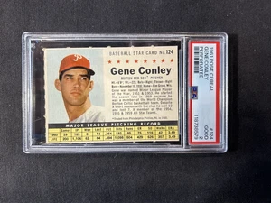 1961 Post Cereal perforated  grade 2 #124 Gene Conley - Picture 1 of 2