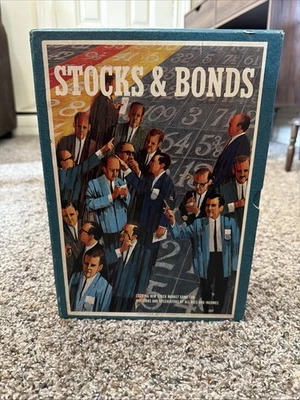 Vintage 1964 Stocks & Bonds Boars Game By 3M - Complete Except Dice - Image 1 of 4