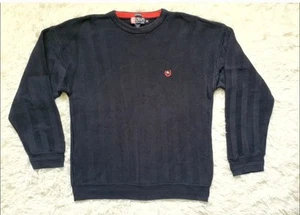 Vintage Y2k Chaps Ralph Lauren Navy Blue Crewneck Sweater Size XL EUC - Picture 1 of 7