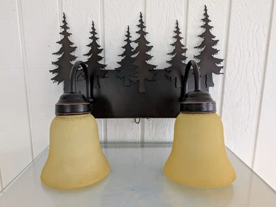 Iluminación Vaxcel VL55502BBZ Yosemite 2 luces 16-3/4" W baño - bronce Foto 1 de 4