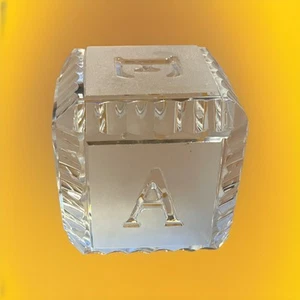 Waterford Crystal Frosted ABC Baby Block Cube Paperweight Alphabet 2" - Picture 1 of 6
