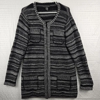 C By Bloomingdales Merino Wool Cashmere Angora Chunky Knit Cardigan Sweater XL - Image 1 of 4