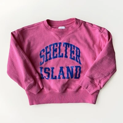 J Crew Crewcuts XS (4-5 )Shelter Island New York Crewneck Sweatshirt Pink Cotton - Image 1 of 4
