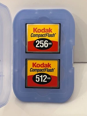 2 x Kodak CompactFlash CF Picture Cards 512MB & 256MB + Case  Tested and Working - Image 1 of 2