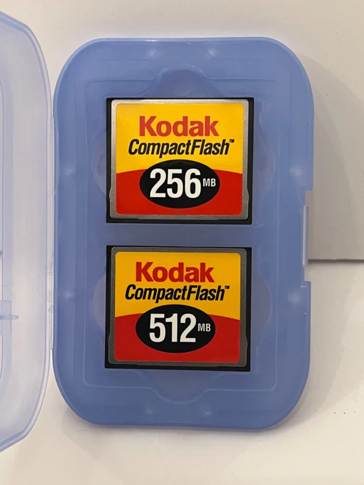 2 x Kodak CompactFlash CF Picture Cards 512MB & 256MB + Case  Tested and Working - Image 1 of 2